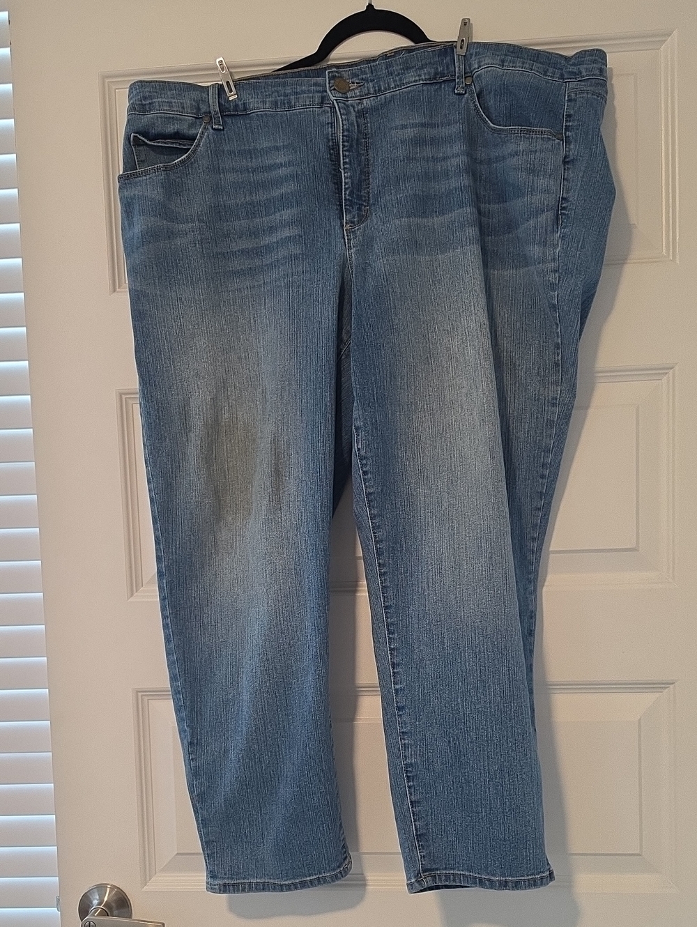 Light Blue Women's Jeans - Classic Straight Fit,shiny Stud Pockets